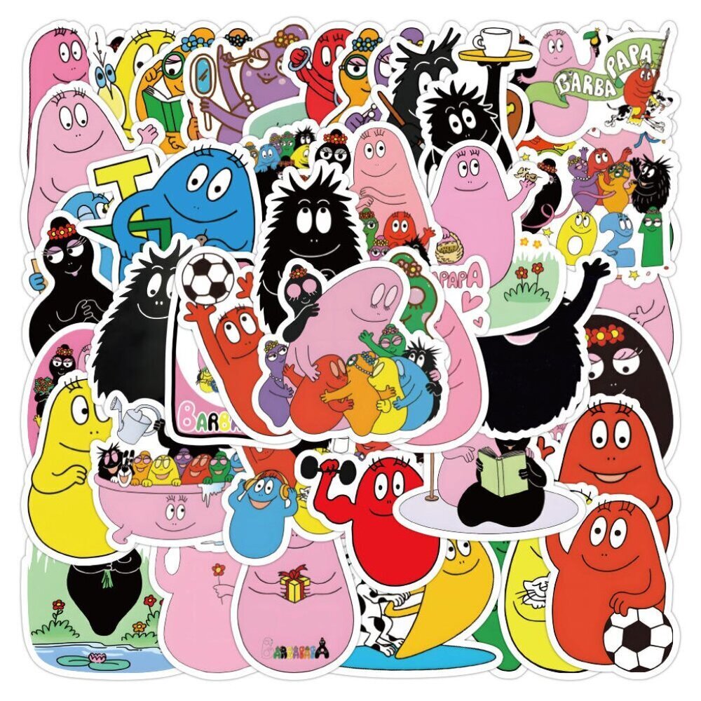 Barbapapa Cartoon 50 pc Sticker Lot - NEW Barbapapas